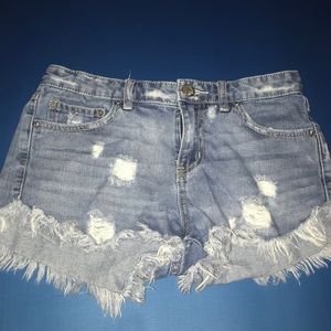 Free People frayed denim shorts